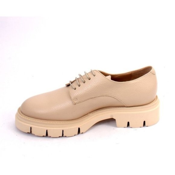 Luca Grossi 038H Beige Leather Lace-Up Platform Shoe - Picture 6 of 8